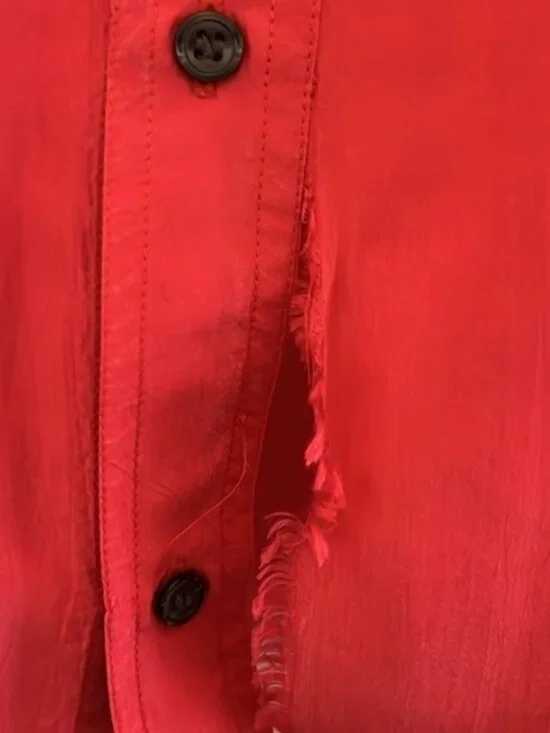 Robert Stock Vintage Silk Button Front Red Professional Long Sleeve Shirt Large - Picture 3 of 14